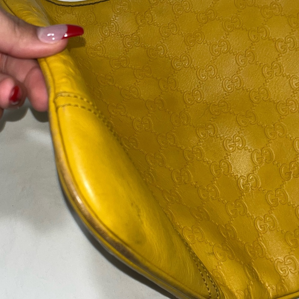 Gucci Yellow Guccissima Leather Medium Britt Hobo - Picture 5 of 9
